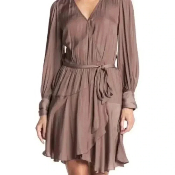 Socialite Tan Satin Dress - Picture 2 of 5